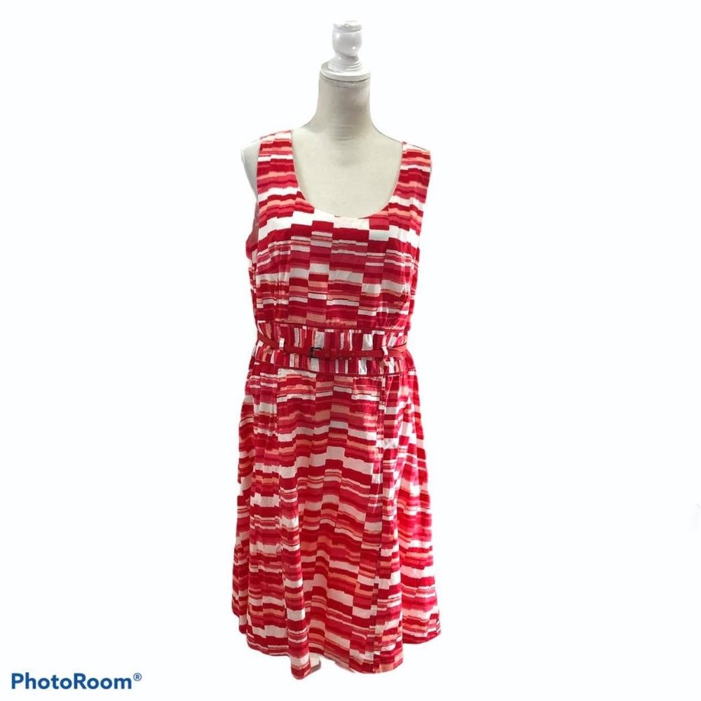 Roz & Ali Woman's Sz 16W Dress red pink orange